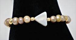Freshwater Pearl and Arrow Bead Bracelet
