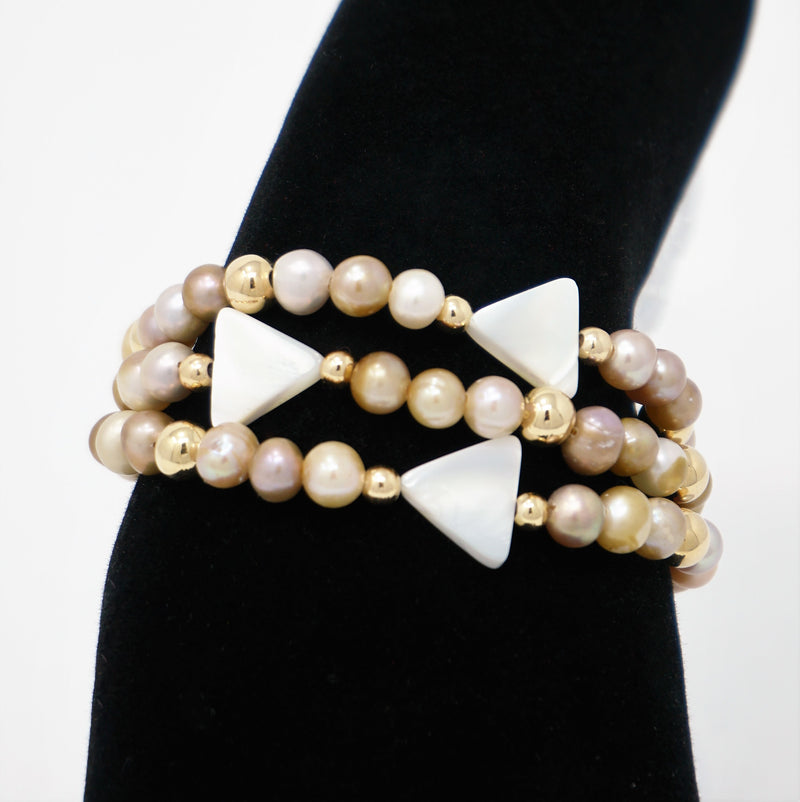Freshwater Pearl and Arrow Bead Bracelet