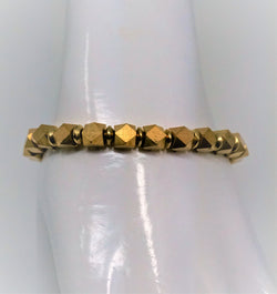 Diamond-Cut Brass Bead Bracelet