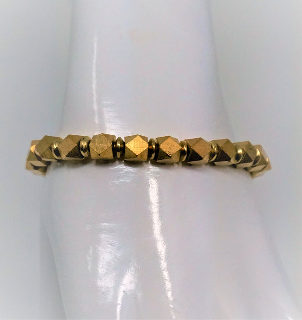 Diamond-Cut Brass Bead Bracelet