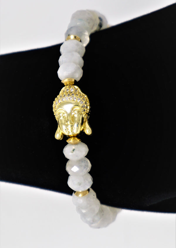 Moonstone Buddha Bead Bracelet