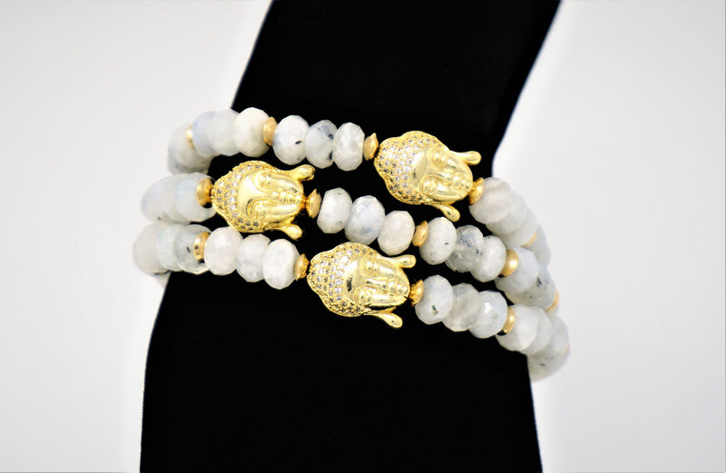 Moonstone Buddha Bead Bracelet